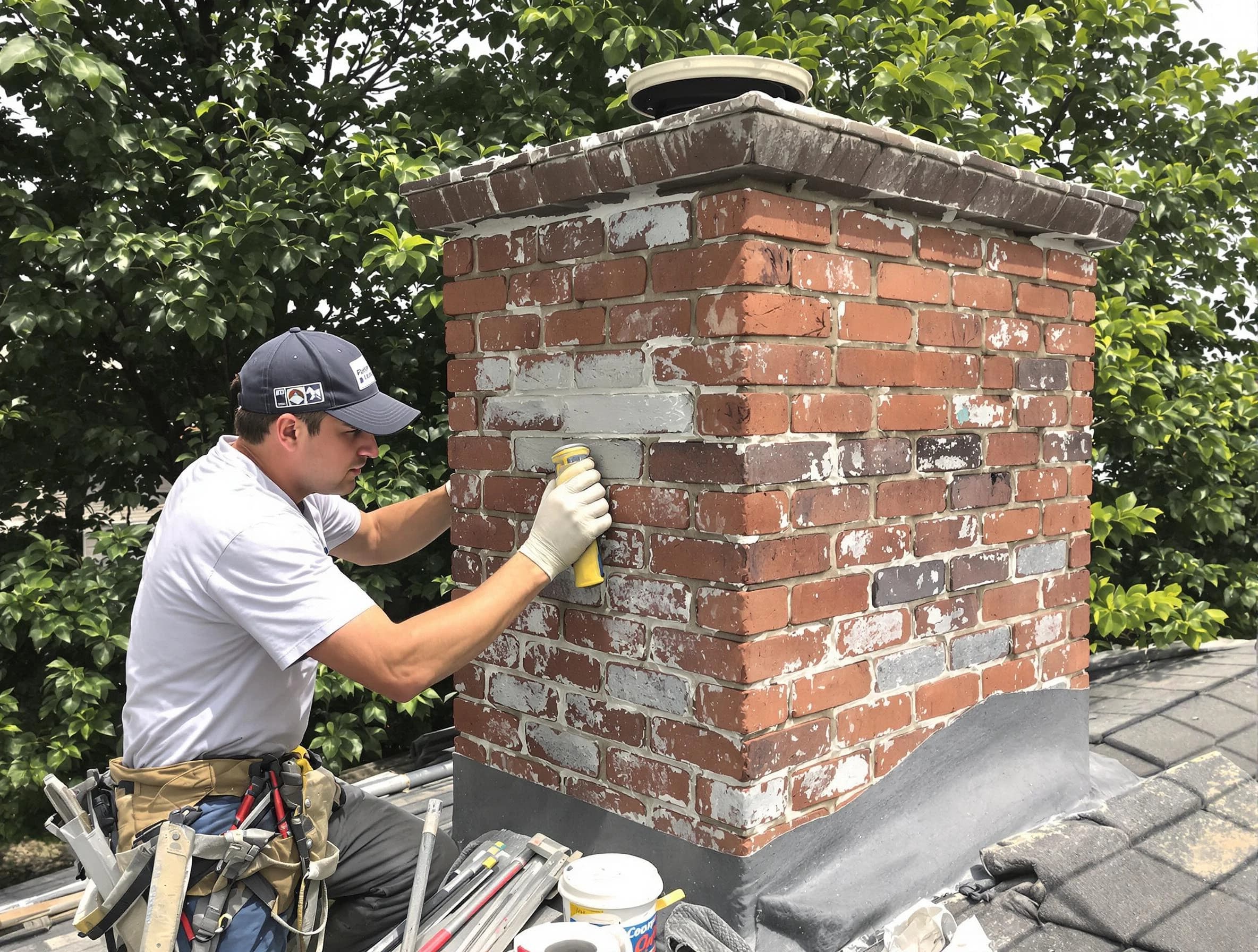 Rostraver Chimney Sweep restoring an aging chimney in Rostraver, PA