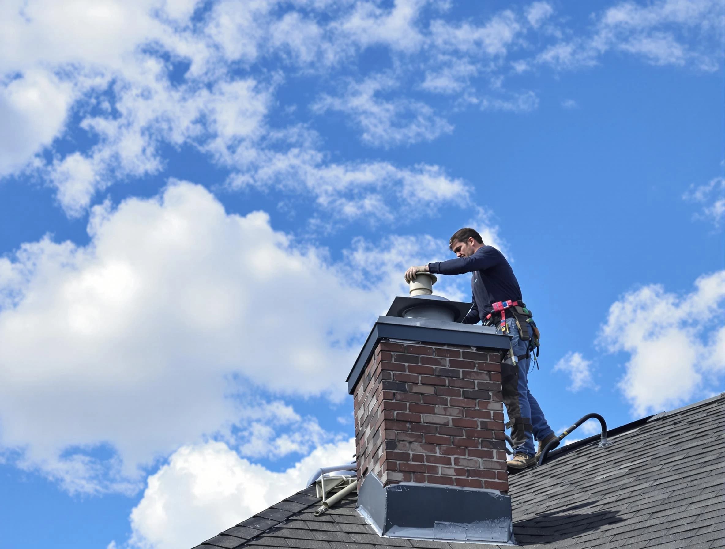 Rostraver Chimney Sweep installing a sturdy chimney cap in Rostraver, PA