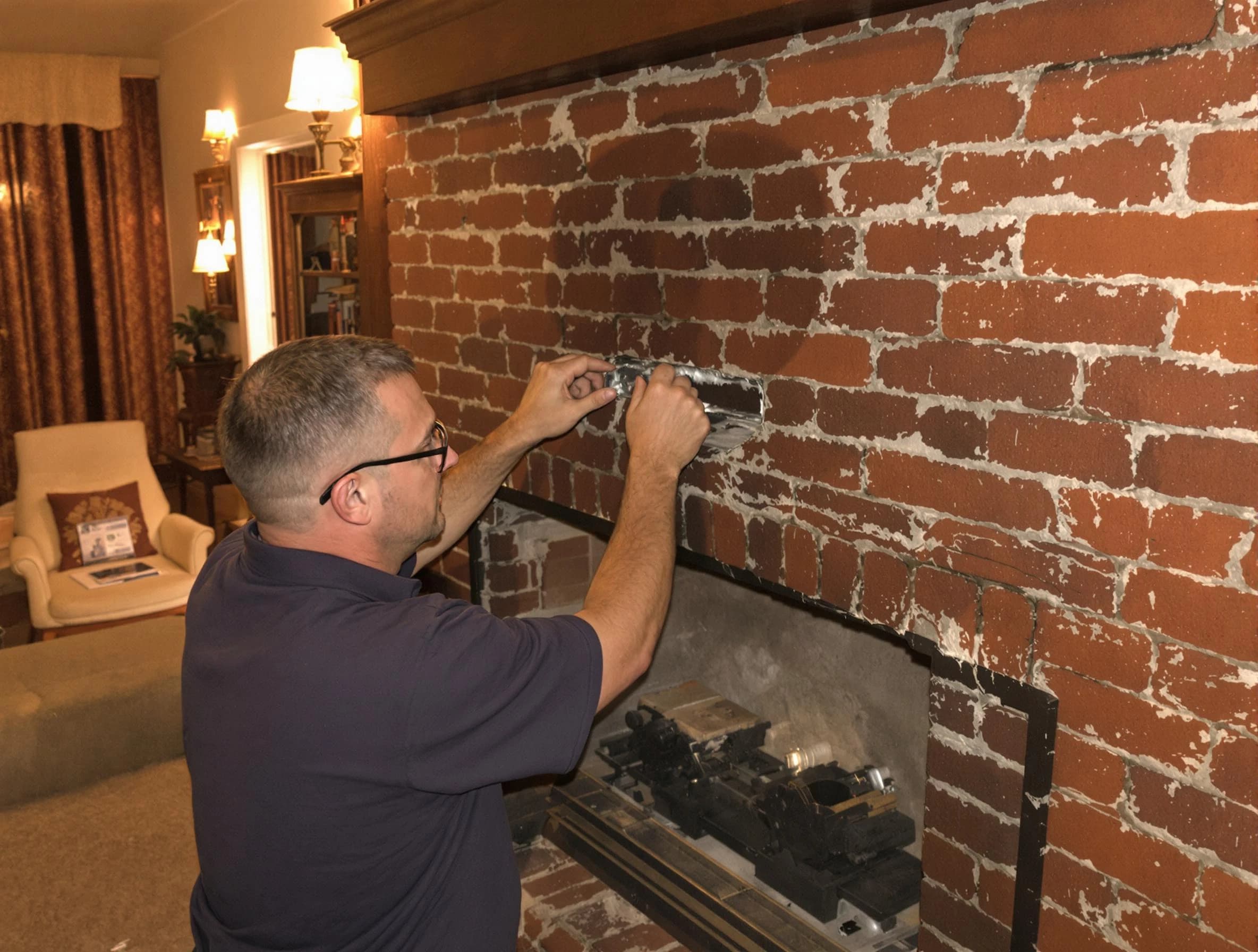 Rostraver Chimney Sweep expert fixing a fireplace in Rostraver, PA