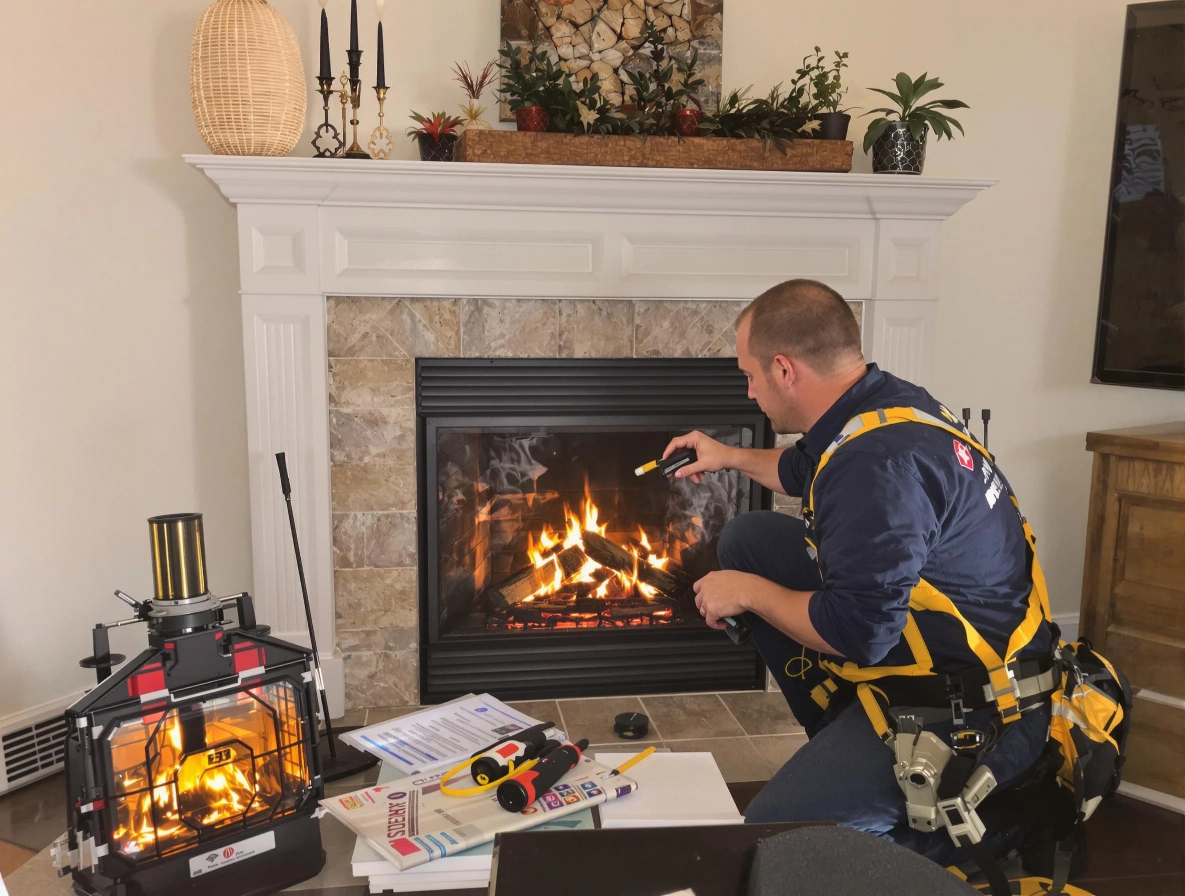 Safety-focused fireplace inspection by Rostraver Chimney Sweep in Rostraver, PA